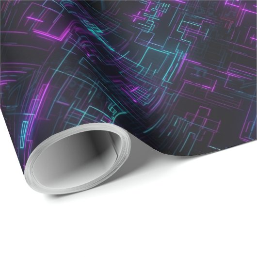 cyberpunk vaporwave synthwave retro dubstep edm geschenkpapier (Rolleneckpunkt)