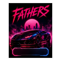 Cyberpunk-Vater-Supercar-Plakat
