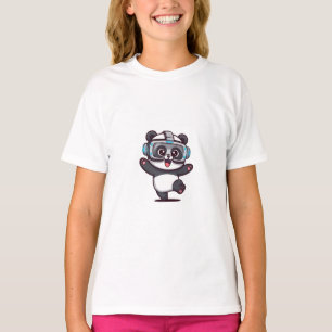 Cyberpunk-Virtual-Reality-Gamer Panda Kinder T-Shirt