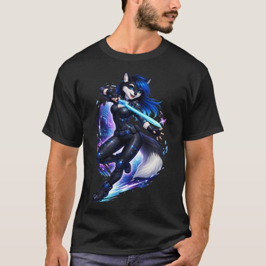 Cyberpunk Vixen T-Shirt (Vorderseite)