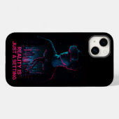 Cyberpunk VR Gamer Ästhetisches iPhone Case (Rückseite (Horizontal))
