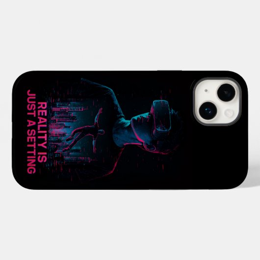 Cyberpunk VR Gamer Ästhetisches iPhone Case (Rückseite (Horizontal))
