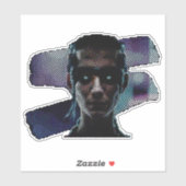 Cyberpunk Warrior ASCII Art Aufkleber (Blatt)