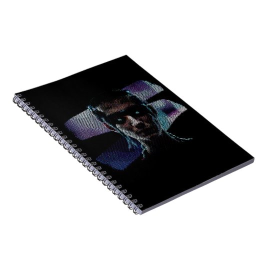 Cyberpunk Warrior ASCII Art Notebook Notizblock (Rechte Seite)