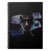 Cyberpunk Warrior ASCII Art Notebook Notizblock (Vorderseite)