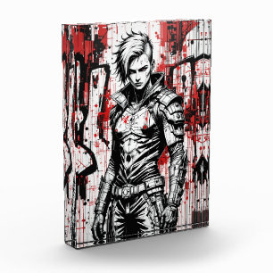Cyberpunk Warrior Graffiti - Foto Block