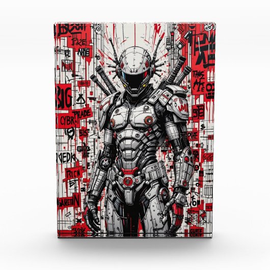 Cyberpunk Warrior Graffiti - Foto Block (Vorderseite)