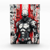 Cyberpunk Warrior Graffiti - Foto Block (Vorderseite)