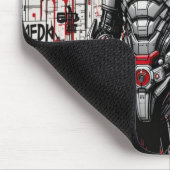 Cyberpunk Warrior Graffiti Mousepad - Rot, Schwarz (Ecke)