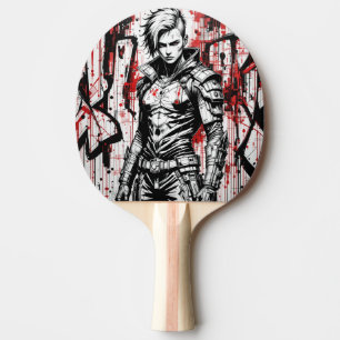 Cyberpunk Warrior Graffiti Ping Pong Paddle - Tischtennis Schläger
