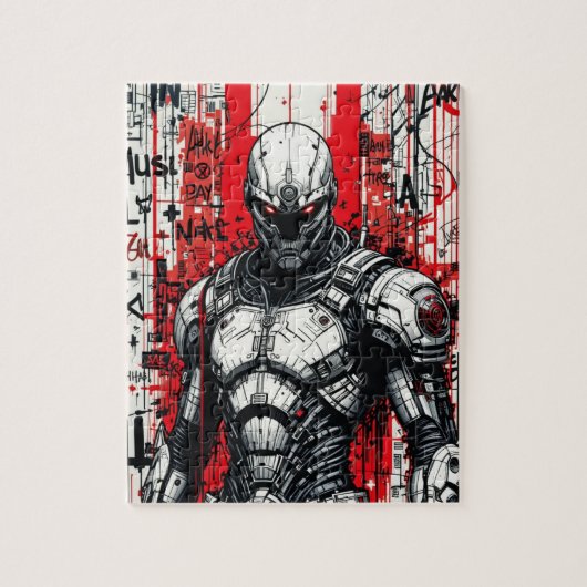 Cyberpunk Warrior Graffiti - Puzzle (Vertikal)