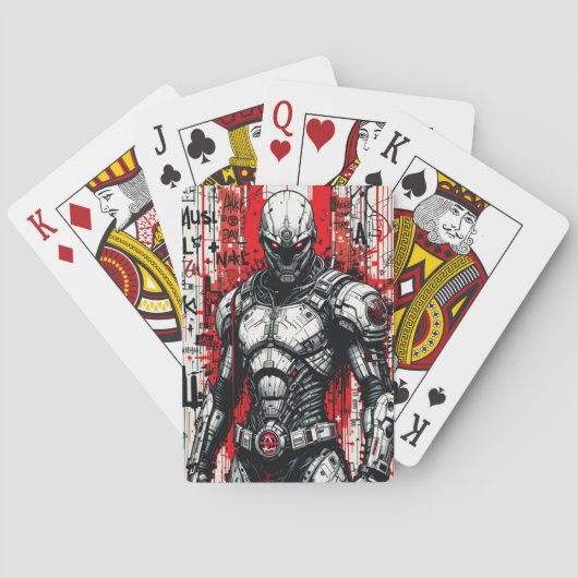 Cyberpunk Warrior Graffiti Spielkarten (Rückseite)