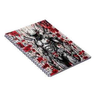 Cyberpunk Warrior Graffiti - Spiral Notebook Notizblock