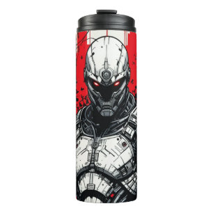 Cyberpunk Warrior Graffiti - Thermal Tumbler Thermosbecher