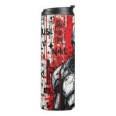 Cyberpunk Warrior Graffiti - Thermal Tumbler Thermosbecher (Nach links gedreht)
