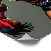 Cyberpunk Wolf Digitale Kunst - Neon Futuristic Wo Poster (Ecke)