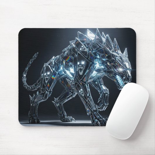 Cyberpunk Wolf Gaming Mouse Pad Mousepad (Mit Mouse)