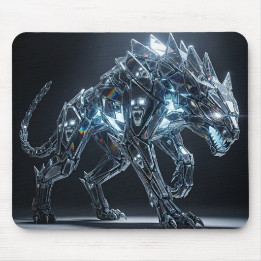 Cyberpunk Wolf Gaming Mouse Pad Mousepad (Vorne)