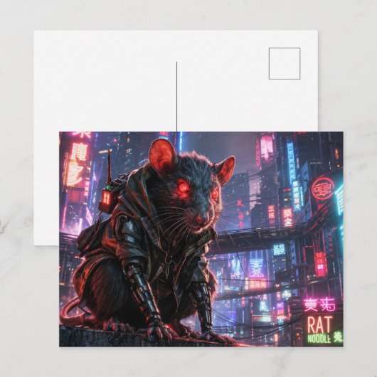 CyberRatte Postkarte (Vorne/Hinten)