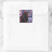 CyberRatte Quadratischer Aufkleber (Tasche)