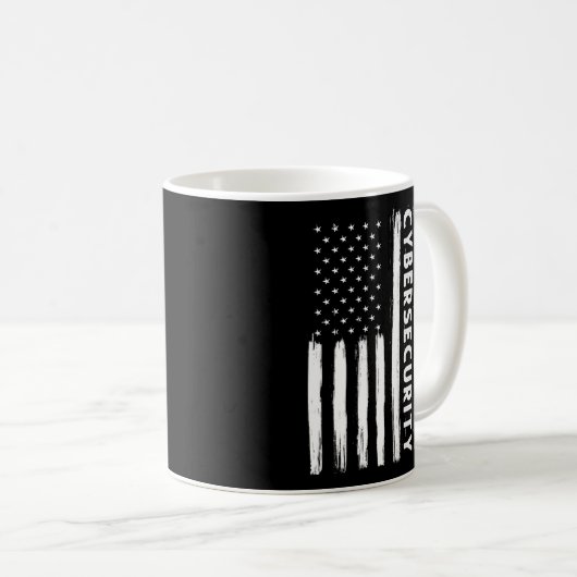 Cybersecurity American Flag Cyber Security Special Kaffeetasse (VorderseiteRechts)