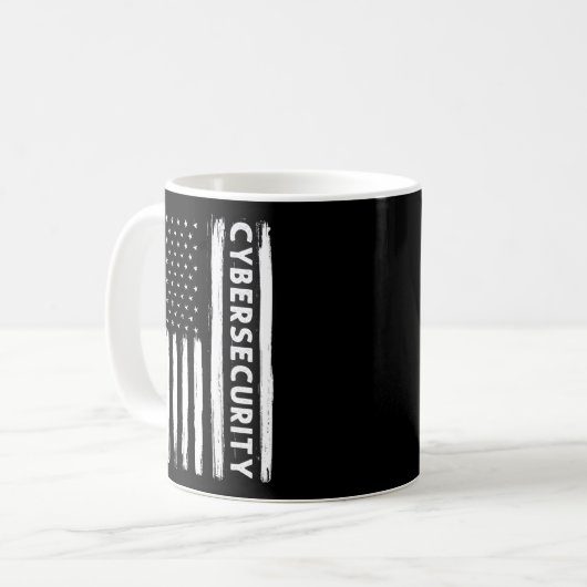 Cybersecurity American Flag Cyber Security Special Kaffeetasse (Vorderseite Links)