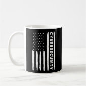 Cybersecurity American Flag Cyber Security Special Kaffeetasse (Links)