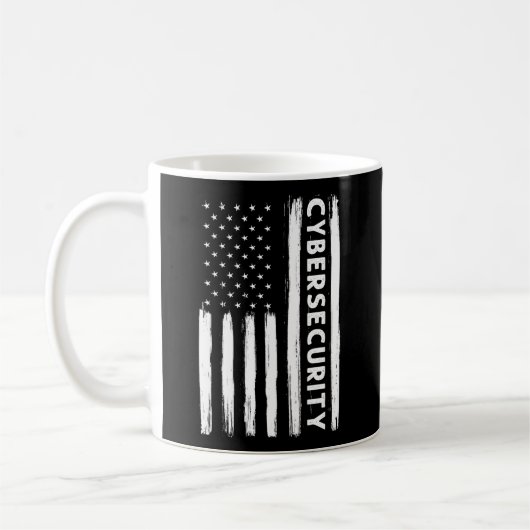 Cybersecurity American Flag Cyber Security Special Kaffeetasse (Links)