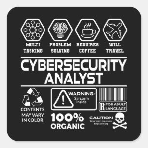 Cybersecurity-Analyst Quadratischer Aufkleber