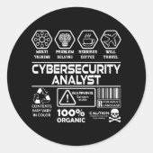 Cybersecurity-Analyst Runder Aufkleber (Vorderseite)