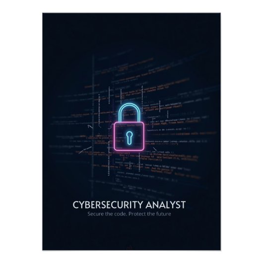 Cybersecurity-Analyst - Sichern Sie den Code Poster (Vorderseite)