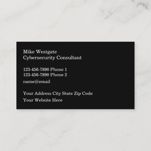 Cybersecurity-Dienste Moderne Doppelseite Visitenkarte (Rückseite)