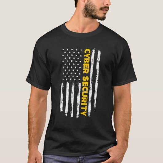 Cybersecurity IT-Programmierer - Vertikale US-Flag T-Shirt (Vorderseite)