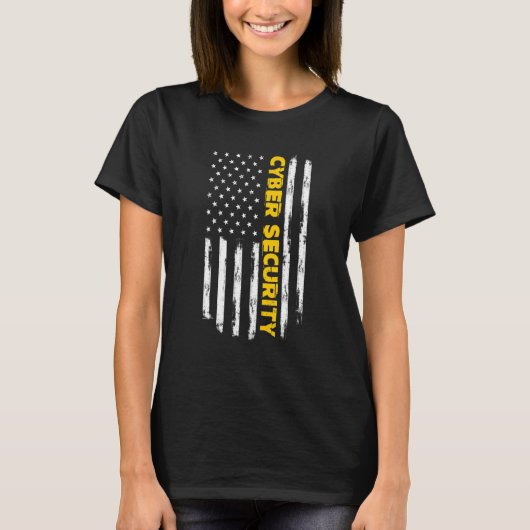Cybersecurity IT-Programmierer - Vertikale US-Flag T-Shirt (Vorderseite)