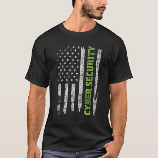 Cybersecurity - USA Flag Computer Engineer Program T-Shirt (Vorderseite)