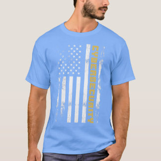 Cybersecurity USA Flag T-Shirt