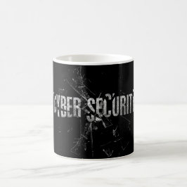 Cybersicherheit Coole Silberglastypografie Moderne Kaffeetasse