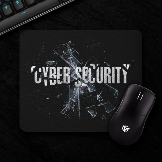Cybersicherheit Coole Silberglastypografie Moderne Mousepad