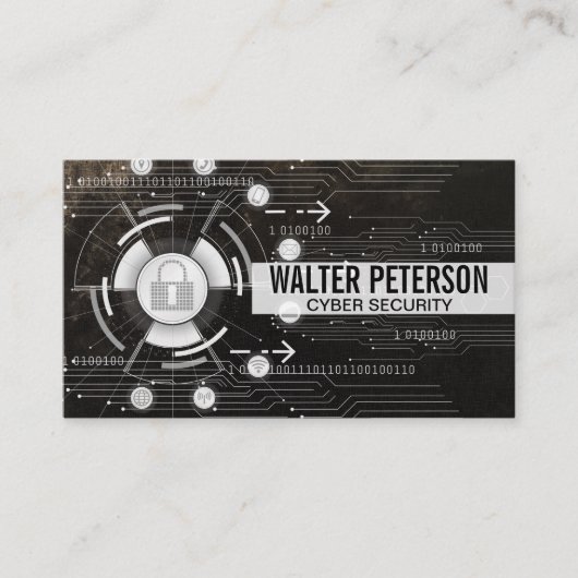 Cybersicherheit | Datenbank | Globales Netzwerk Visitenkarte (Vorderseite)