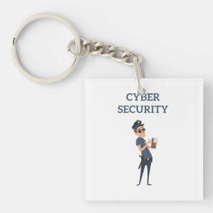 Cybersicherheit: Der Coole Polizist auf Patrol Schlüsselanhänger