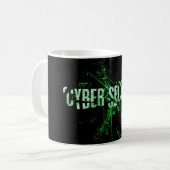 Cybersicherheit | Green Broken Glass Typografy Kaffeetasse (Vorderseite Links)