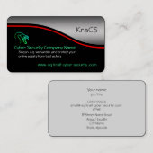 Cybersicherheit, roter Swoosh, metallischer Effekt Visitenkarte (Vorne/Hinten)