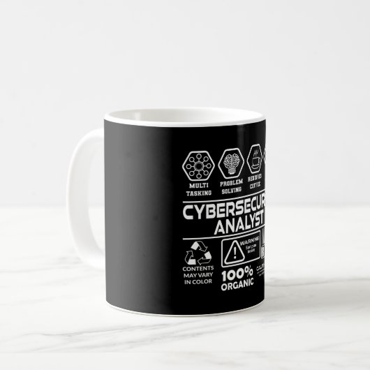 Cybersicherheitsanalytiker Kaffeetasse (Vorderseite Links)