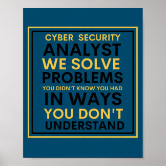 Cybersicherheitsanalytiker lösen Probleme Poster