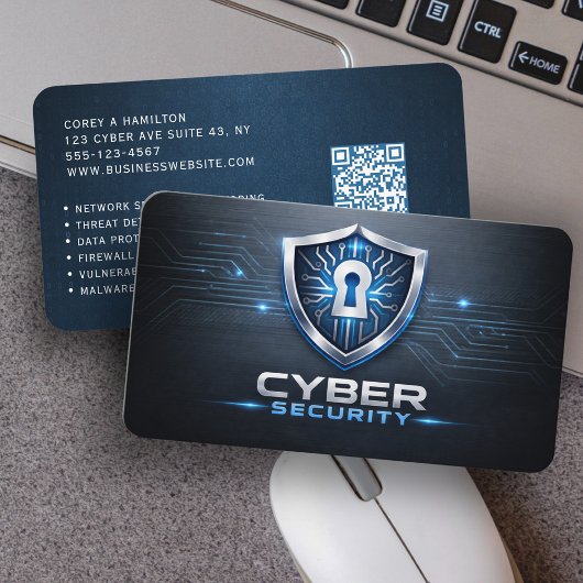 Cybersicherheitsdienst-Techniker QR-Code Visitenkarte