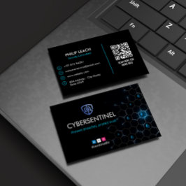 Cybersicherheitsgeschäft | Einfache dunkle Futuris Visitenkarte