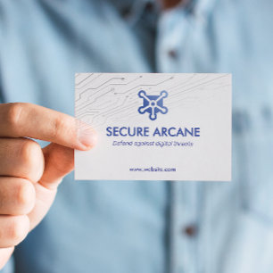 Cybersicherheitsgeschäft   Futuristisch simpel wei Visitenkarte