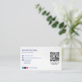 Cybersicherheitsgeschäft | Futuristisch simpel wei Visitenkarte (Stehend Vorderseite)