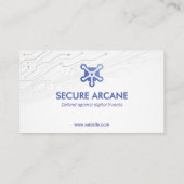 Cybersicherheitsgeschäft | Futuristisch simpel wei Visitenkarte (Rückseite)