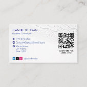 Cybersicherheitsgeschäft | Futuristisch simpel wei Visitenkarte (Vorderseite)